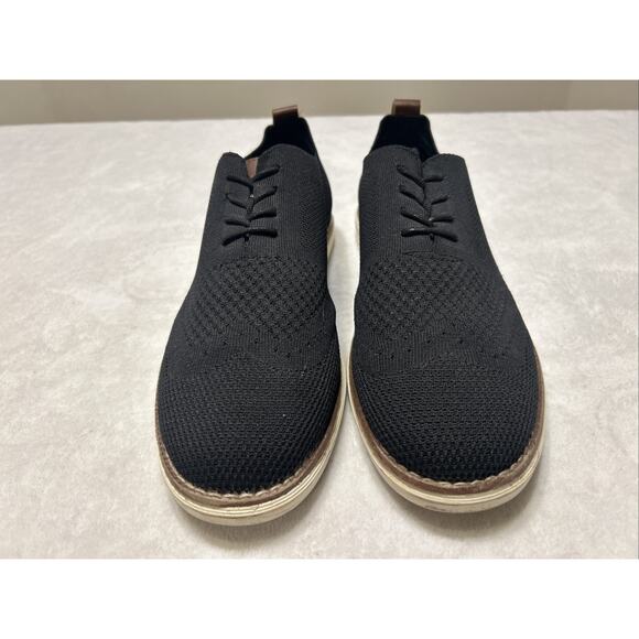 Bill Blass Men’s Shoes Size 9.5 Black White Sneakers Knit Casual Lace Up Foam - Picture 2 of 9